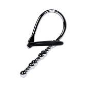 Серебристый уретральный плаг-бусины TOYFA Metal с мягким фиксириющим кольцом - ToyFa - купить с доставкой во Владикавказе