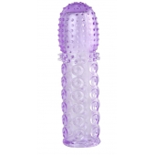 Насадка гелевая фиолетовая с точками, шипами и наплывами - 13,5 см. - Toyfa Basic - во Владикавказе купить с доставкой