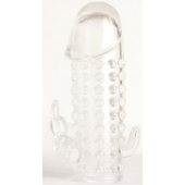 Гелевая прозрачная насадка с 2 отростками - 13 см. - Toyfa Basic - во Владикавказе купить с доставкой