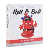 Стимулирующий презерватив-насадка Roll   Ball Strawberry - Sitabella - купить с доставкой во Владикавказе