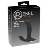 Черный вибромассажер простаты с функцией римминга Plug with Perineum Stimulator - 16,6 см. - Orion - во Владикавказе купить с доставкой