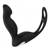Черный вибромассажер простаты P-PLEASER W ERECTION ENHANCE - Dream Toys - во Владикавказе купить с доставкой
