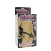 Мужской фаллопротез с вибрацией ROBOTIC MALE STRAP-ON BLACK - 17 см. - Seven Creations - купить с доставкой во Владикавказе