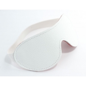 Белая кожаная маска на глаза на резинке - БДСМ Арсенал - купить с доставкой во Владикавказе