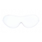 Белая кожаная маска на глаза на резинке - БДСМ Арсенал - купить с доставкой во Владикавказе