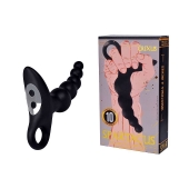 Черный силиконовый анальный вибромассажер-ёлочка с колечком-ограничителем - Erokay - во Владикавказе купить с доставкой