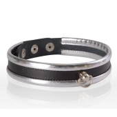 Узкий серебристо-черный ошейник - Sitabella - купить с доставкой во Владикавказе