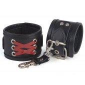 Кожаные наручники с декоративной лаковой шнуровкой - Sitabella - купить с доставкой во Владикавказе