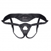 Черные трусики для страпона из патентованной кожи - Lux Fetish - купить с доставкой во Владикавказе