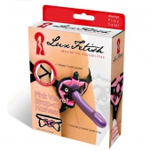 Черно-розовые плюшевые трусики для страпона - Lux Fetish - купить с доставкой во Владикавказе