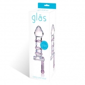 Небольшой стеклянный фаллос с ручкой Candy Land Juicer - 11,5 см. - Glas