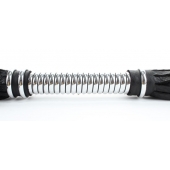 Черная плеть с серебристой ручкой - 44 см. - БДСМ Арсенал - купить с доставкой во Владикавказе