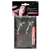 Металлические зажимы на соски с декором в виде красных шариков - Notabu - купить с доставкой во Владикавказе