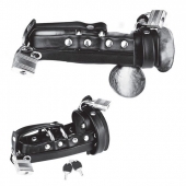 Плотная черная сбруя целомудрия для пениса на замочке - BlueLine - купить с доставкой во Владикавказе