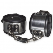 Эффектные серебристо-черные наручники с металлическим блеском - Sitabella - купить с доставкой во Владикавказе