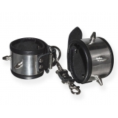 Серебристо-черные наручники с шипами и металлическим блеском - Sitabella - купить с доставкой во Владикавказе