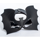 Черная кожаная маска на глаза  Летучая мышь - Sitabella - купить с доставкой во Владикавказе