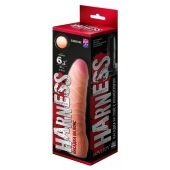 Телесная изогнутая насадка на Harness с коннектором BLACK LINE - 17 см. - LOVETOY (А-Полимер) - купить с доставкой во Владикавказе