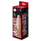 Телесная насадка без мошонки на Harness с коннектором BLACK LINE - 17,5 см. - LOVETOY (А-Полимер) - купить с доставкой во Владикавказе