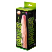 Телесная насадка с венками на Harness с коннектором GREEN LINE - 18 см. - LOVETOY (А-Полимер) - купить с доставкой во Владикавказе