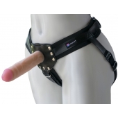 Черный пояс-трусики с двумя насадками  Экзотик-Linda  - 15,5 и 10,5 см. - LOVETOY (А-Полимер) - купить с доставкой во Владикавказе