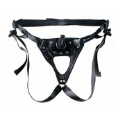 Черный пояс-трусики с насадкой  Soft-Принц  - 17 см. - LOVETOY (А-Полимер) - купить с доставкой во Владикавказе