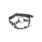 Кляп-кольцо на чёрных кожаных ремешках с застёжкой - Sitabella - купить с доставкой во Владикавказе