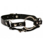 Кляп-кольцо на чёрных кожаных ремешках с застёжкой - Sitabella - купить с доставкой во Владикавказе