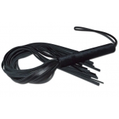 Чёрная кожаная плеть с жесткой ручкой - 63 см. - Sitabella - купить с доставкой во Владикавказе