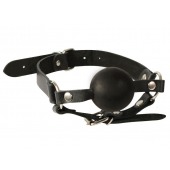 Чёрный кляп-шар на кожаных ремешках с пряжкой - Sitabella - купить с доставкой во Владикавказе