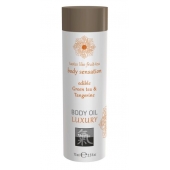 Съедобное массажное масло с ароматом зеленого чая и мандарина - 75 мл. - Shiatsu - купить с доставкой во Владикавказе