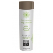 Съедобное массажное масло с ароматом кокоса и ананаса - 75 мл. - Shiatsu - купить с доставкой во Владикавказе