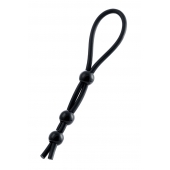 Черное лассо на пенис с тремя бусинами - A-toys - во Владикавказе купить с доставкой