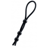 Черное лассо на пенис с тремя бусинами - A-toys - во Владикавказе купить с доставкой