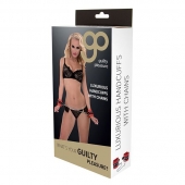 Красно-чёрные наручники на металлической цепочке - Blush Novelties - купить с доставкой во Владикавказе