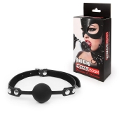 Черный кляп-шарик с регулируемым ремешком - Notabu - купить с доставкой во Владикавказе