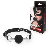 Черный силиконовый кляп-шарик на ремешке - Notabu - купить с доставкой во Владикавказе