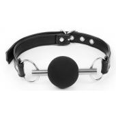 Черный силиконовый кляп-шарик на ремешке - Notabu - купить с доставкой во Владикавказе