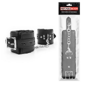 Черные наручники на металлических карабинах - Notabu - купить с доставкой во Владикавказе