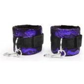 Фиолетово-черные наручники с карабинами - Notabu - купить с доставкой во Владикавказе