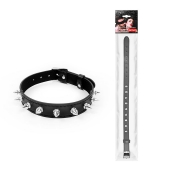 Черный ошейник с серебристыми шипами - Notabu - купить с доставкой во Владикавказе