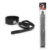 Черный ошейник на поводке с ручкой-петлей - Notabu - купить с доставкой во Владикавказе