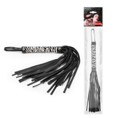 Черная многохвостовая плеть с круглой ручкой-зеброй - 39 см. - Notabu - купить с доставкой во Владикавказе