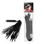 Черная многохвостая плетка с круглой ручкой с шариком на конце - 39 см. - Notabu - купить с доставкой во Владикавказе