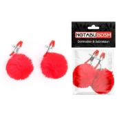 Зажимы для сосков с красным пушком - Notabu - купить с доставкой во Владикавказе