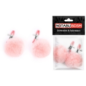 Зажимы для сосков с розовым пушком - Notabu - купить с доставкой во Владикавказе