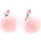 Зажимы для сосков с розовым пушком - Notabu - купить с доставкой во Владикавказе