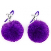 Зажимы для сосков с фиолетовым пушком - Notabu - купить с доставкой во Владикавказе