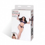 Чёрные манжеты для фиксации на кровати Bondage Bed Strap - Lux Fetish - купить с доставкой во Владикавказе