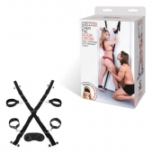 Чёрный набор для фиксации у двери - Lux Fetish - купить с доставкой во Владикавказе